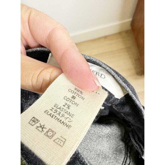 THE GREAT. The Nerd Black Button Fly Flare Crop Denim Jeans US 27 - Picture 9 of 9